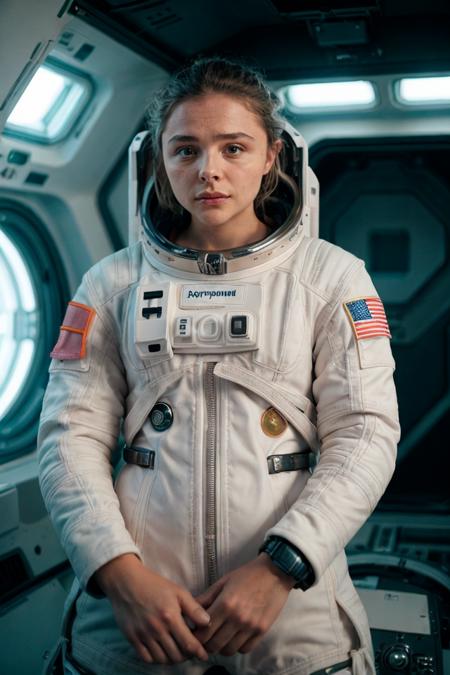 RAW photo of skswoman, subject, 8k uhd, dslr, soft lighting, high quality, film grain, Fujifilm XT3
wearing space suit , background spaceship