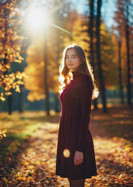 1 young woman 
 dress
  detailed,
autumn 
lens flare 
rim light 
lofi, analog, kodak film
Janek Sedlar