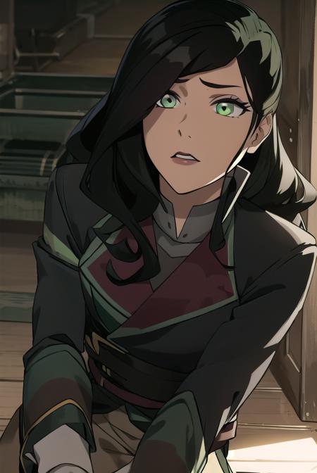 korraasami, <lora:asami-lora-nochekaiser:1>, 
asami, long hair, (green eyes:1.5), (black hair:1.5),
BREAK gloves, long sleeves, jacket, pants, uniform, military, military uniform, makeup, lipstick,
BREAK looking at viewer,
BREAK outdoors, 
BREAK <lyco:GoodHands-beta2:1>, (masterpiece:1.2), best quality, high resolution, unity 8k wallpaper, (illustration:0.8), (beautiful detailed eyes:1.6), extremely detailed face, perfect lighting, extremely detailed CG, (perfect hands, perfect anatomy),