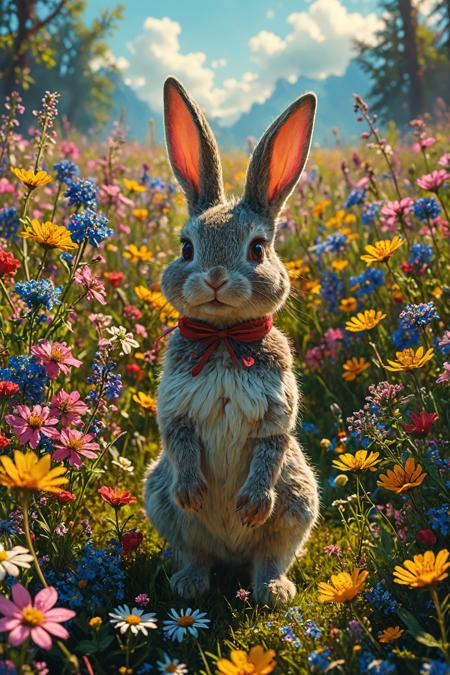 bunny girl,Blooming wildflowers carpet the meadows in a riot of color,concept art digital artwork illustrative painterly matte painting highly detailed,style by Alfred Kubin,volumetric lighting,(center composition, symmetry composition:0.1), <lora:add-detail-xl:1> <lora:MJ52:0.8> <lora:xl_more_art-full_v1:0.35>