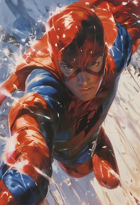 Close-up. Spider-man in the 1940's, Style of Alex Ross