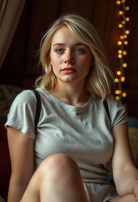 demure virgin 18yo Russian, girl-next-door but slutty. not like the other girls. gives me a boner. try not to fall in love. fairy lights. short simple greasy hair. curvy petite figure, wide hips, chubby thighs. young blonde ready to lose her virginity. photographed from a low angle