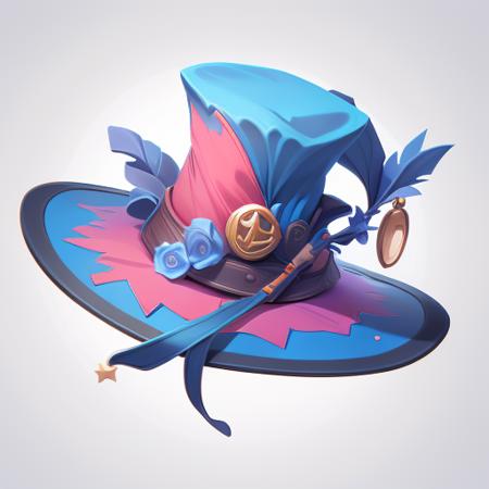 game icon institute,game icon,(The image is an Witch hat), (blue), still life, game icon, official art, well-structured, HD, 2d, game item icon, future style, (white background). <lora:game icon institute-mz:0.6>