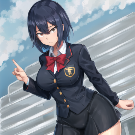 tukito,1girl, <lora:Sty2-02:0.95>,thick thighs,school uniform, (park)