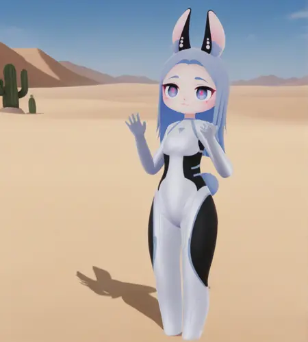 space bun vrchat avatar / illustrious