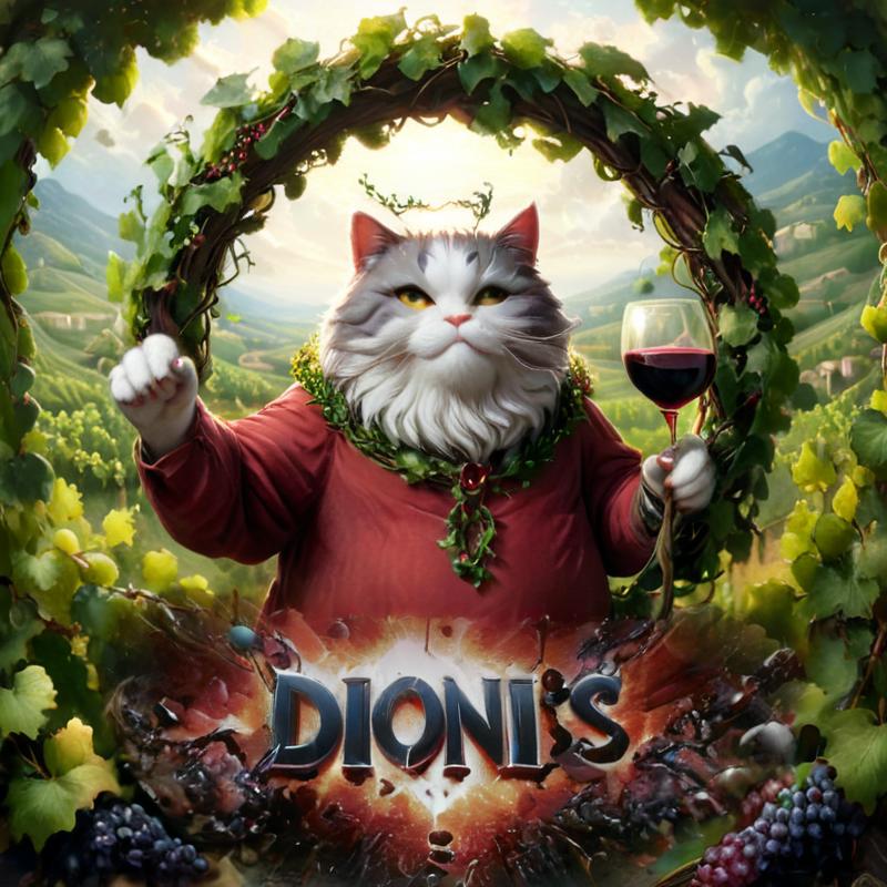 An image of a fat cat in a red shirt holding a glass of wine.