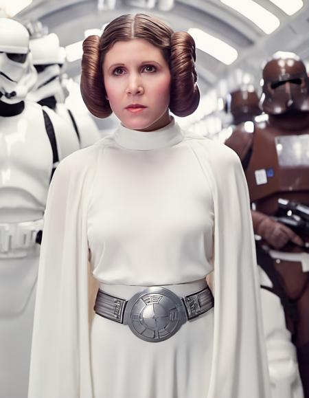 breathtaking (fullbody:1.2) photo of young Princess Leia skswoman, 1girl, armored, brown hair, white dress, blurry, lips, depth of field, blurry background (lonely:1.2) lonely planet deep space, portrait, realistic, nose, professional, 4k, highly detailed <lora:Princess Leia:0.8> . award-winning, professional, highly detailed