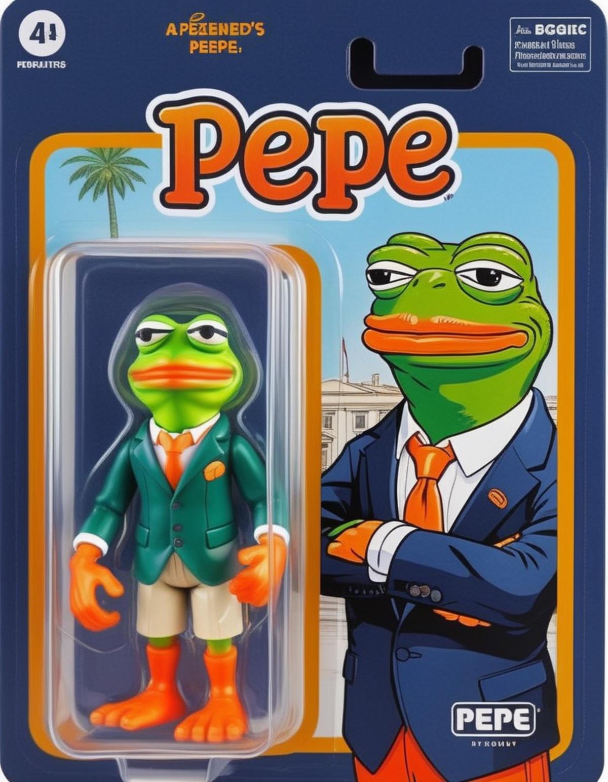 Pepe the Frog Action Figure in a Suit and Tie