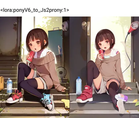 LoRA Adapter: run PonyV6 LoRA on Js2pronyV1