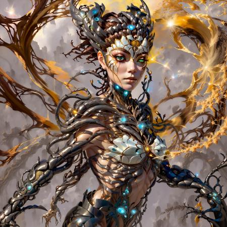 photo, 8k portrait of beautiful cyborg with brown hair,  phx, intricate, elegant, highly detailed, majestic, digital photography, art by artgerm and ruan jia and greg rutkowski surreal painting gold butterfly filigree, broken glass, (masterpiece, sidelighting, finely detailed beautiful eyes: 1.2), hdr, realistic, high definition <lora:phxhorror-000015:1>