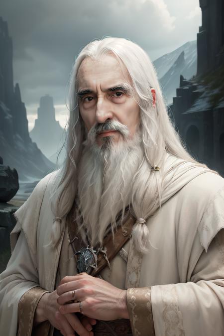 Christopher Lee as (Saruman), (high detailed skin:1.2), 8k uhd, dslr, soft lighting, high quality, film grain, Fujifilm XT3 <lora:Christopher Lee:0.7>