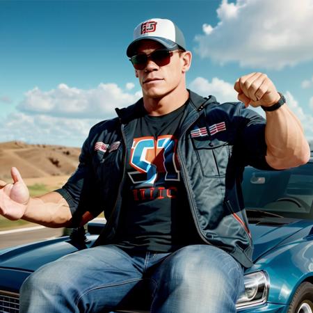 1man, <lora:John Cena:0.7>,John Cena,(car),(driving),(sitting),whole body,sunglasses,hat,raw photo, photorealistic, best quality, masterpiece, illustration, extremely detailed ,CGI ,unity ,8k wallpaper, masterpiece,best quality,official art, extremely detailed CG unity 8k wallpaper, absurdres, incredibly absurdres, huge filesize, ultra-detailed, highres, extremely detailed,