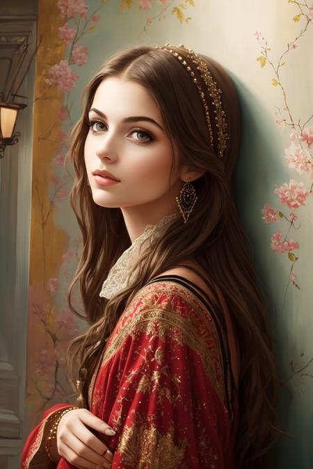 luxury painted wall, realistic,1girl, <lora:Nova-000003:0.15>,