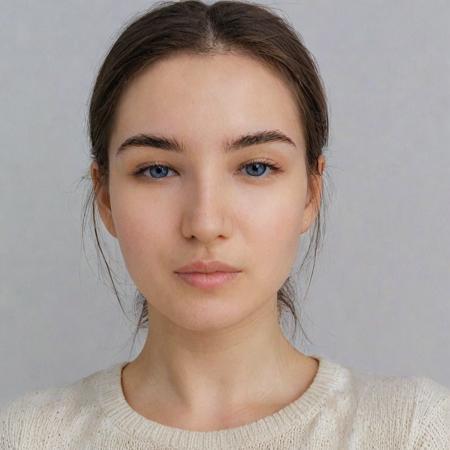 4k, 8k, uhd,Softly lit headshot of a young irnrdn woman in everyday clothes against a white background, exuding warmth and understated elegance. brows <lora:irnrdn:0.9>