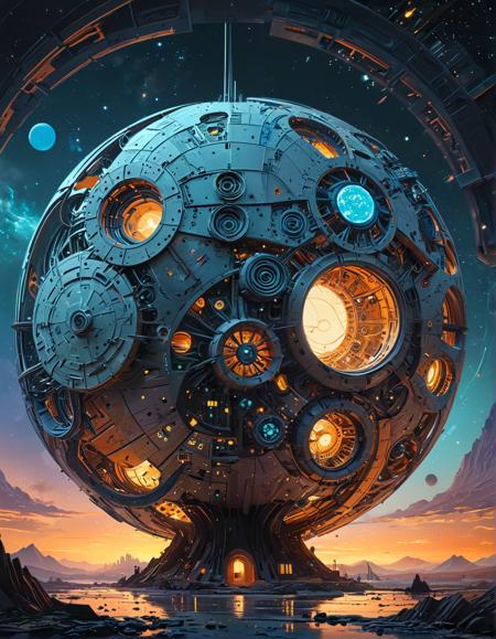 (Dyson Sphere Construction:0.5) ([Retro cyberpunk|Paper quilling art]:1.3)