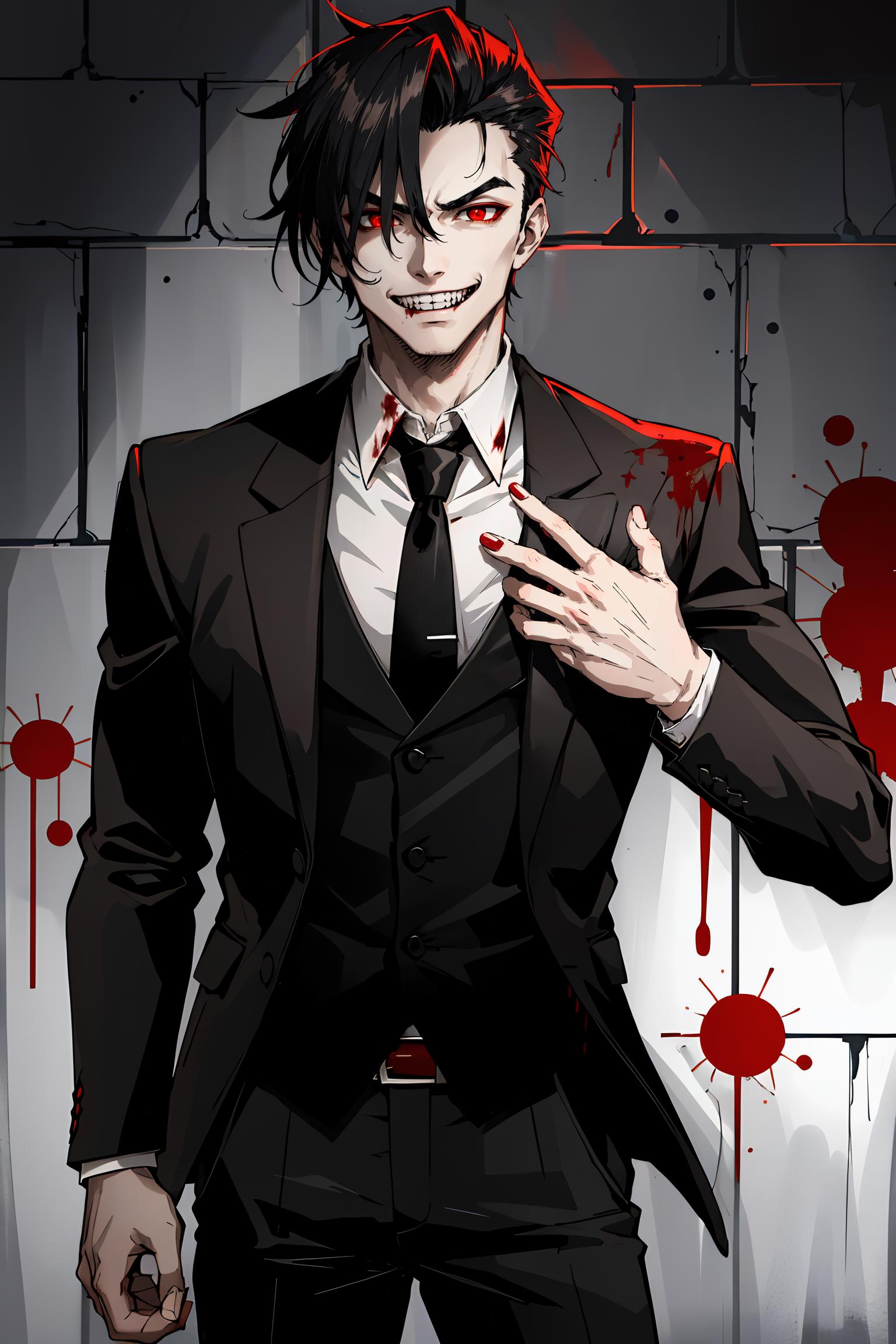 Suit Anime Drawing Male, suit, black Hair, fictional Character, formal Wear  png | PNGWing