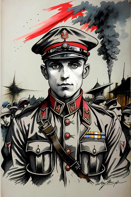 world war 1 tranchee, french side, charcoal <lora:vor_enki.v2.lora:0.75>
touch of vivid colors