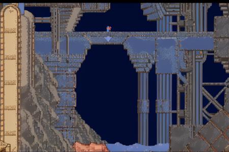 highest quality, highest quality visuals, highest details,. <lora:Lemmings SNES:0.9>, SNES_Lemmings, environment, 2D, dark blue background, masterpiece, factory, indoors, foundry, steel worker area