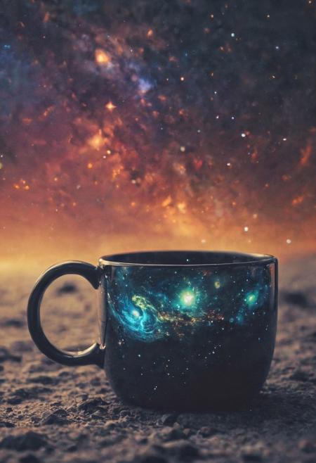 mug made of a solar system  the bright colors of the galaxy and a incredible 
 full of stars around 
Wide range of colors., Dramatic,Dynamic,Cinematic,Sharp details
Insane quality. Insane resolution. Insane details. Masterpiece. 32k resolution.
<lora:add-detail-xl:0.95> <lora:dvr-lnds-sdxl:0.3> dvr-lnds-sdxl <lora:MJ52:0.25> <lora:ral-apoctvisn-sdxl:0.3> ral-apoctvisn <lora:zavy-cntrst-sdxl:0.35> dark, chiaroscuro, low-key <lora:zavy-rmlght-sdxl:0.41> zavy-rmlght <lora:SDXLFaeTastic2400:0.225>
