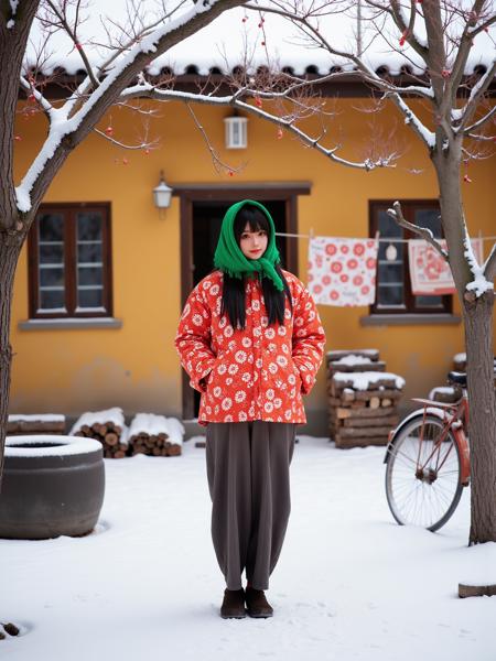 [Flux.1 D][Realistic] Chinese element clothing | 国风元素服饰 东北大棉袄|Cotton wadded jacke