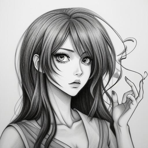 ink. Pencil black and white
Beautiful girl redhead anime style. Anime style. Smoking. Mature content. Black, white, red, orange colors. Shapes and dynamic in background Outlines -- --