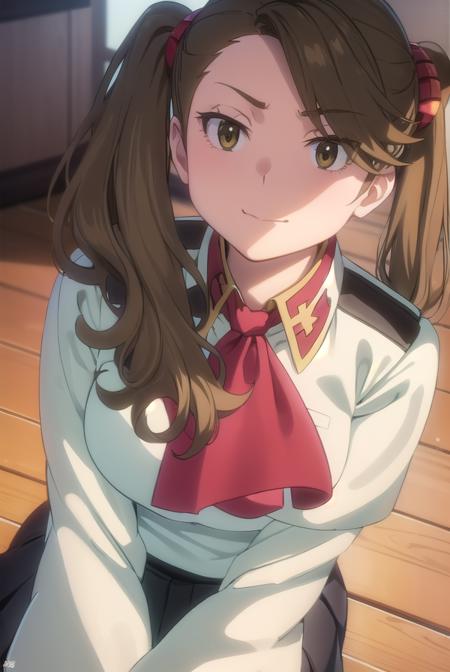 kaorukosazaki, <lora:kaoruko sazaki s2-lora-nochekaiser:1>, 
kaoruko sazaki, long hair, brown hair, hair ornament, twintails, (swept bangs:1.5), (brown eyes:1.5), smirk,
BREAK skirt, pantyhose, belt, white pantyhose, high-waist skirt, puffy sleeves, long sleeves, ascot, red ascot, black skirt,
BREAK indoors, classroom,
BREAK looking at viewer, (cowboy shot:1.5),
BREAK <lyco:GoodHands-beta2:1>, (masterpiece:1.2), best quality, high resolution, unity 8k wallpaper, (illustration:0.8), (beautiful detailed eyes:1.6), extremely detailed face, perfect lighting, extremely detailed CG, (perfect hands, perfect anatomy),