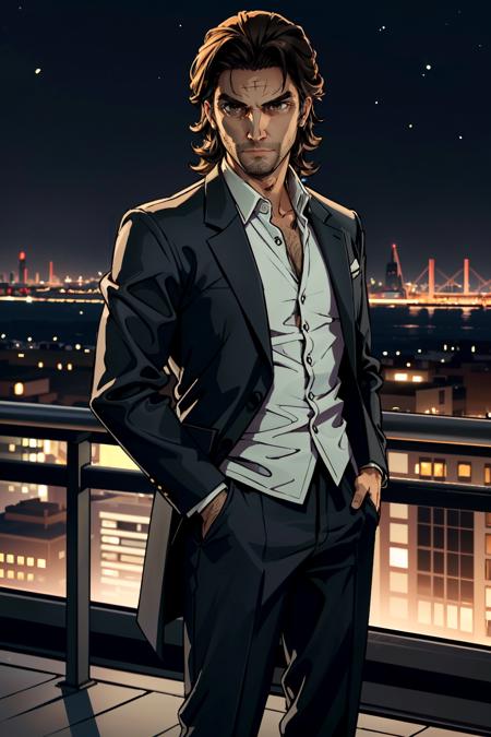 ((ultra detailed, masterpiece, best quality))
 <lora:WolfBigby:0.8>
WolfBigby, 1boy, solo, On a sophisticated city rooftop, dressed in a sharp blazer, with the skyline as the backdrop, at night