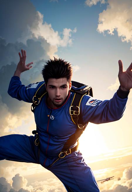 boy skydiving, clouds, wind, muscular,
vibrant colors, colorful art style, 
soft lighting, soft shadows, detailed textures, dynamic lighting,  
nice hands, perfect hands, 
<lyco:GoodHands-beta2:1.0> 
<lora:add_detail:1>