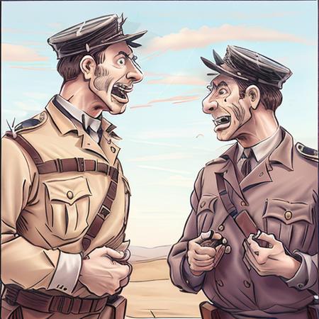 two French Foreign Legion soldiers men yelling at each other