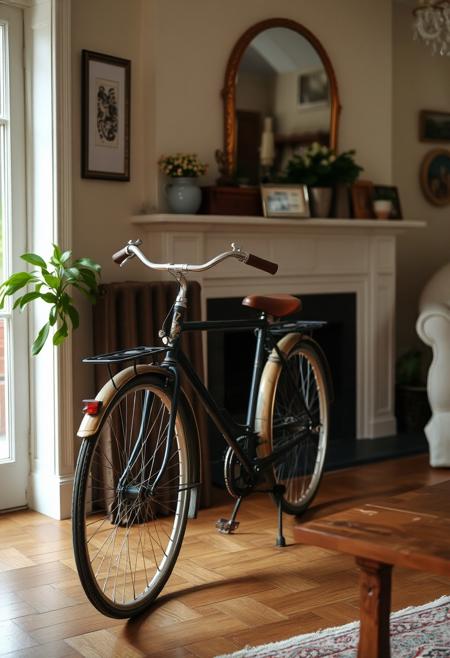 an Antique bicycle in my living room holand
