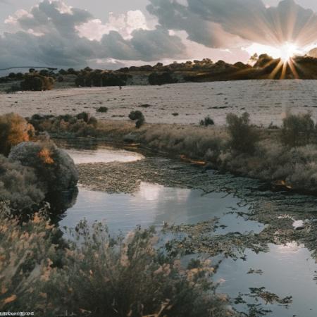 A beautiful landscape with clouds at sunset, 100Memories-3000