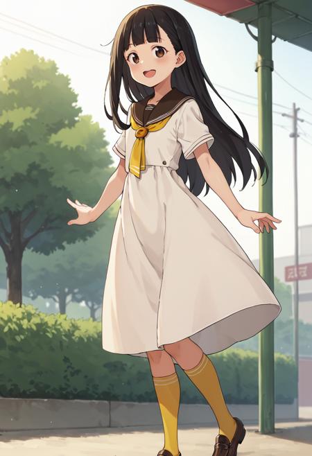 kaju-default,nukumizu kaju, brown eyes,black hair, long hair, blunt bangs,white dress,dress,brown sailor collar,yellow socks,loafers kaju-default,nukumizu kaju, brown eyes,black hair, long hair, blunt bangs,brown dress,dress,long sleeves,white sailor collar,yellow socks,loafers kaju-pajamas, nukumizu kaju, brown eyes,black hair, long hair, blunt bangs,pajamas