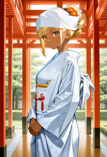 Wedding Kimono (Shiromuku & Tsuknokakushi) / 白無垢と角隠し