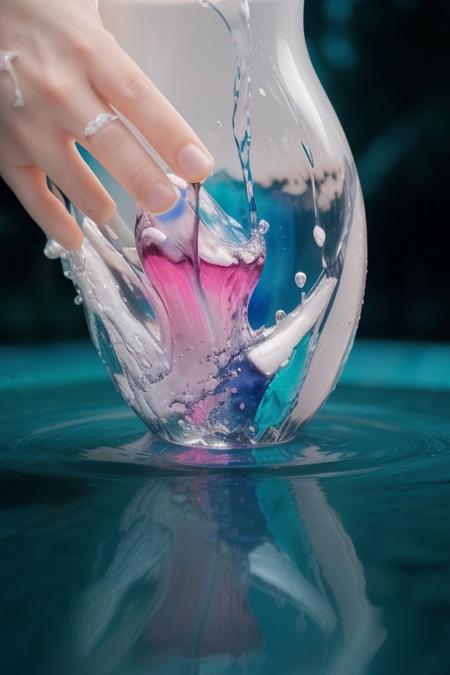 abstract neon, diamond, gorgeous, lazypos,aesthetic,extremely aesthetic,masterpiece,flowing,pool of liquid,overflowing,made of l1qu1dp34rl,pastel colors,rainbow,,no human, close up,macro photography,macro photo,liquid,filled,filled with liquid,liquid pouring from watch,oozing,<lora:liquidpearlXL_r1:1>,