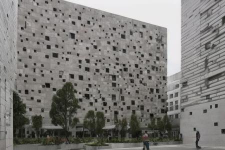 a building, modern architecture, Residential buildings, office buildings, shopping malls, hotels,
(intricate details, masterpiece, best quality:1.4), extremely dramatic lighting with deep shadows, wide angle view,
[:marble|granite|lbrick|tile|metal|concrete|glass|foliage_material texture:0.7], 
(real landscape:1.1), (blurred background:1.0), [buildings|trees|Crowd|buildings|trees|Crowd|buildings|trees|Crowd:0.7], (background, more_details:0.3) 
KodakPhotoMaybe, void