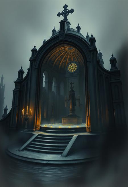 ((no humans:1.5)), dark altar, hyperdetailed charcoal drawing, 8k, HDR, concept art 3D shading 3Delight, 64 megapixels,  hyper detailed, photorealistic twilight, detailed matte painting
<lora:scenery_lora:1> <lora:art_lora:1>