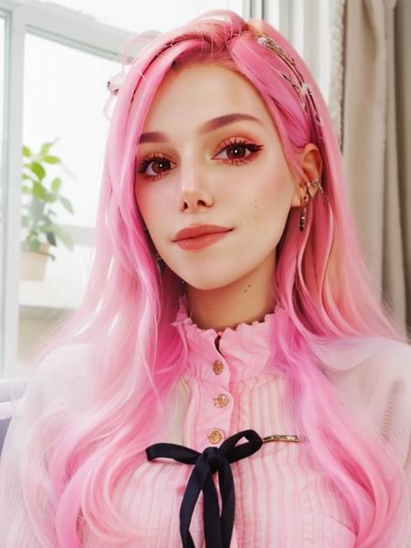 gquality, <lora:marzia-10:1> 1girl, pink hair