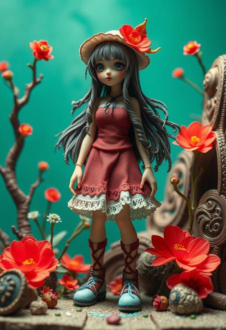 extreme frilled girl diorama style