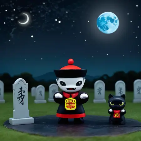 Adorable Jiangshi Chinese vampire toy - sdxl