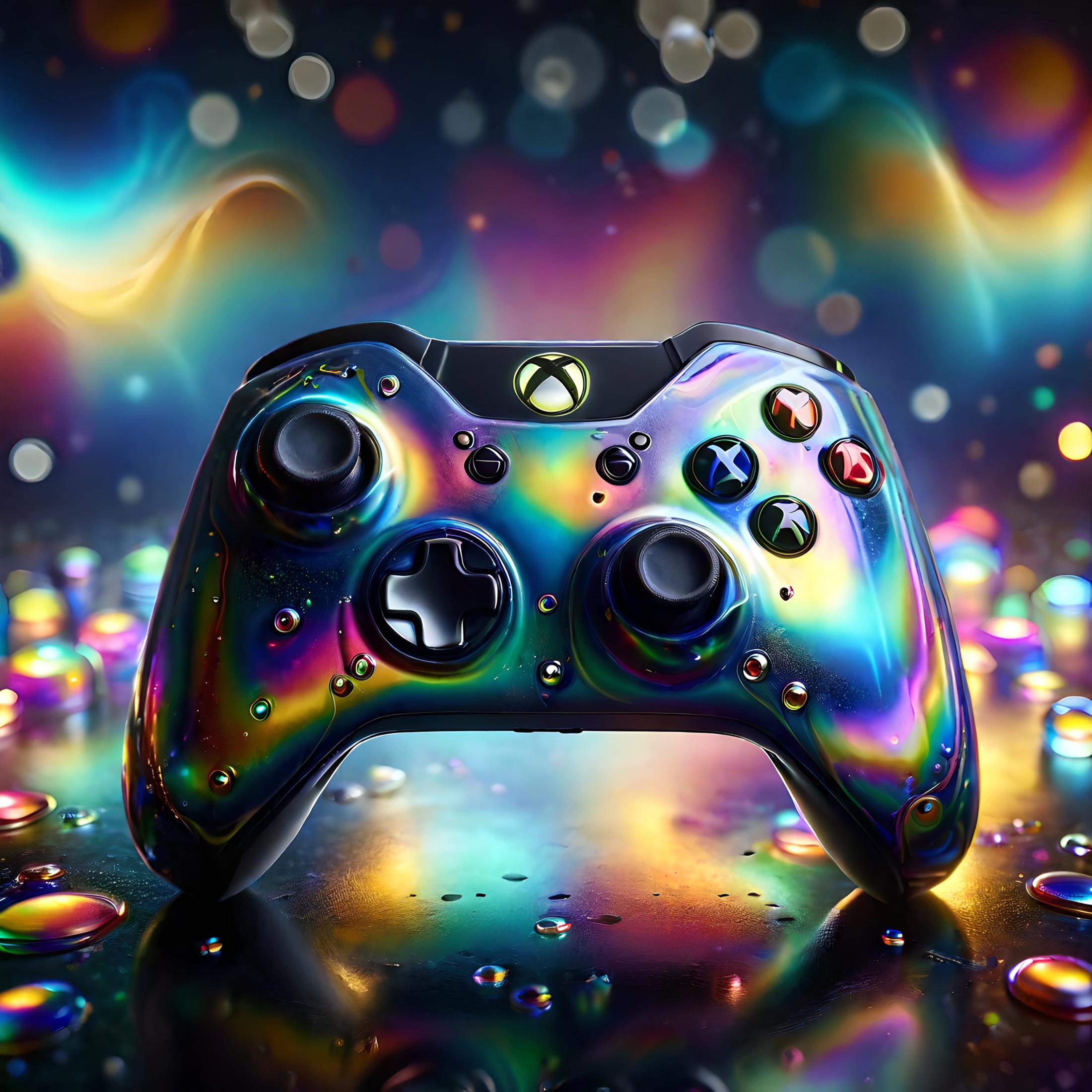 Colorful Xbox Controller with Rainbow Effects