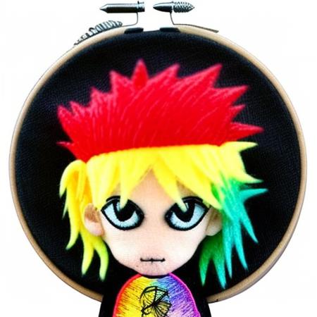 tarot card flamboyant rainbow hair detailed embroidery ring lighting cinematic  plushiedsk