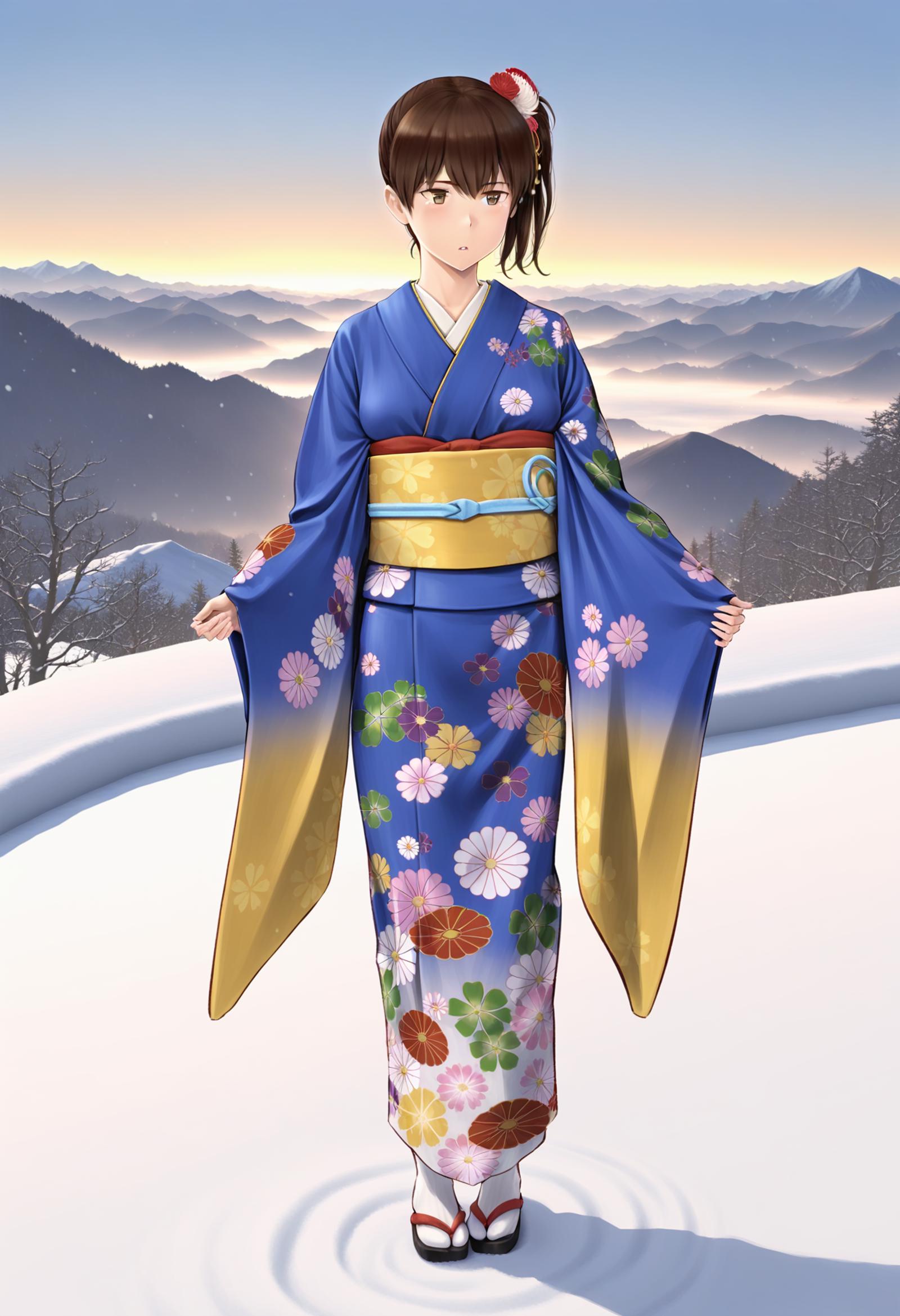 [SDXL] Kaga (New Year Kimono) - Kantai Collection - Kancolle | 加賀【晴着】mode - 艦隊これくしょん 艦これ image by Machi
