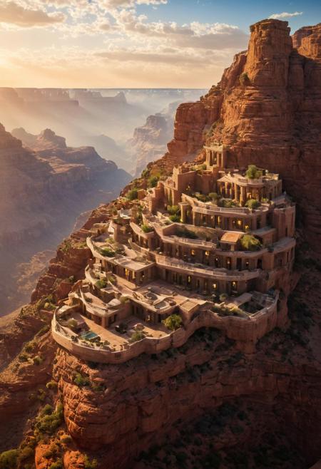 (The colonial city of the future, in the mist-filled Grand Canyon, on an unknown Earth-like planet, 2 moon on sky, Spaceship flight connects colonies:1.3), (Richard Meier:1.2), (Mario Botta:1.3), (avant-garde, future, reality, science fiction, photorealistic), (modern architecture:1.2), 
(Large Files, Ultra Realistic, 8K, 16k, FHD, HD, VFX, Perfect, Photography, composition, Architecture Sales Photography, Architecture Competition, Ultra High Resolution, Cinematography, High Resolution Image:1.1), (dramatic lighting, direct sunlight, ray tracing, clear shadow:1.2),  (real landscape:1.1), (blurred background:1.0), (urban background, more_details) ,
ac_neg1, great lighting, clear, hillscastel, stacked