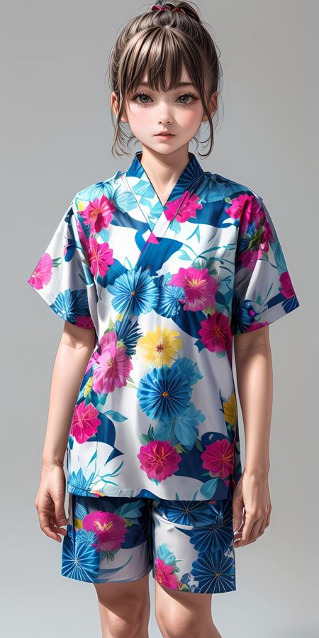  jyojifuku, floral print, short sleeves