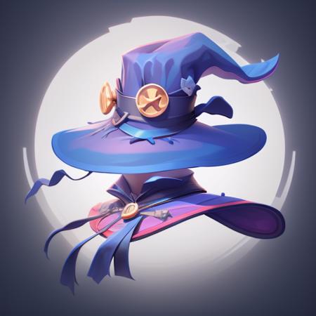 game icon institute,game icon,(The image is an Witch hat), (blue), still life, game icon, official art, well-structured, HD, 2d, game item icon, future style, (white background). <lora:game icon institute-mz:0.6>