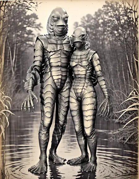 Gill-man Retro Swamp Monster 1954 [SDXL]