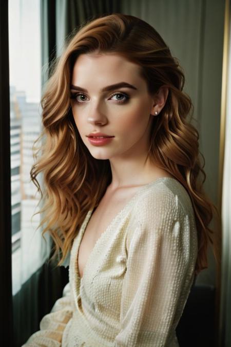 An image of a young woman with a medium warm complexion and natural makeup, featuring defined eyebrows and neutral lips. Her chestnut brown hair is cut into a textured lob with subtle highlights. She is nude, She poses casually outdoors, lifting her hair with one hand, against an office backdrop, exuding a confident and relaxed vibe.photorealistic, hyperrealistic, analog film photograph, professional fashion photoshoot,
EyeDetail, private executive office, pov from below, standingphotorealistic, hyperrealistic, analog film photograph, professional fashion photoshoot,
EyeDetail, private executive office, pov from below, standing