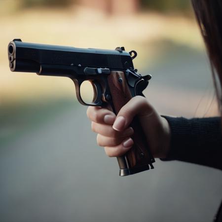 cinematic film still of  <lora:perfect hands:1>
perfect hands 
woman with a gun in her hand, shallow depth of field, vignette, highly detailed, high budget, bokeh, cinemascope, moody, epic, gorgeous, film grain, grainy