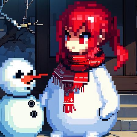 snowman pixel art