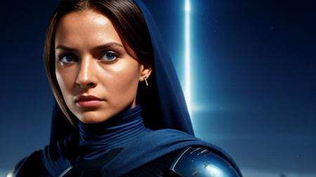 a fremen girl from the Dune franchise, in the style of the david lynch movie from 1984, fierce, petite, piercing blue eyes